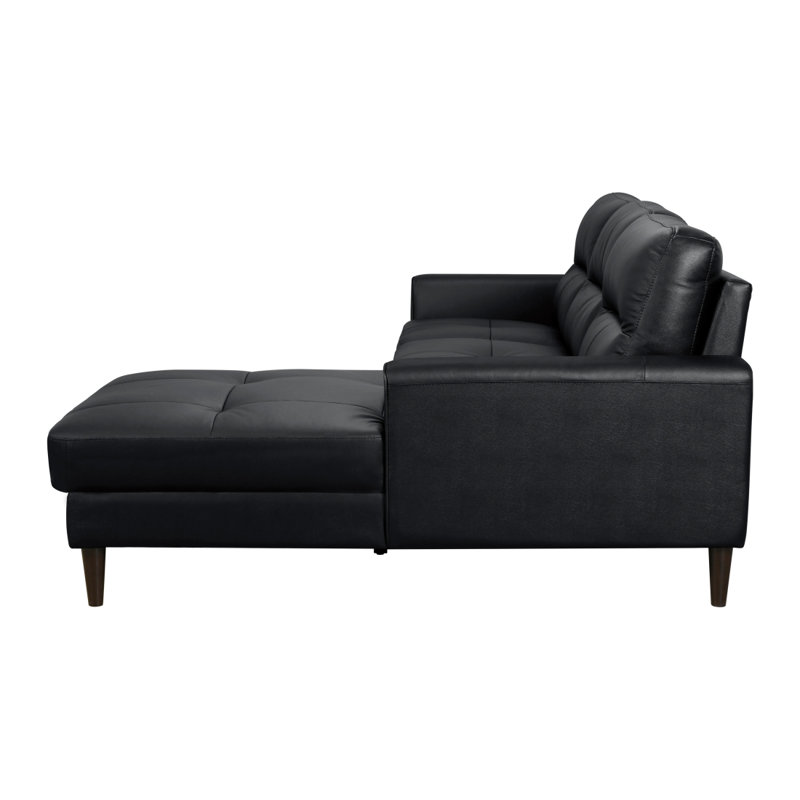 Canapé modulaire moderne 2 pièces Modern Canapé Living Graleather, Noir, noir, noir, noir