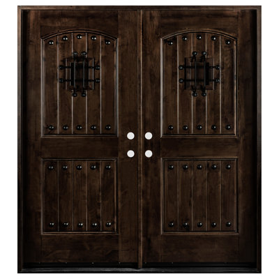 80'' Paneled Wood Front Entry Doors