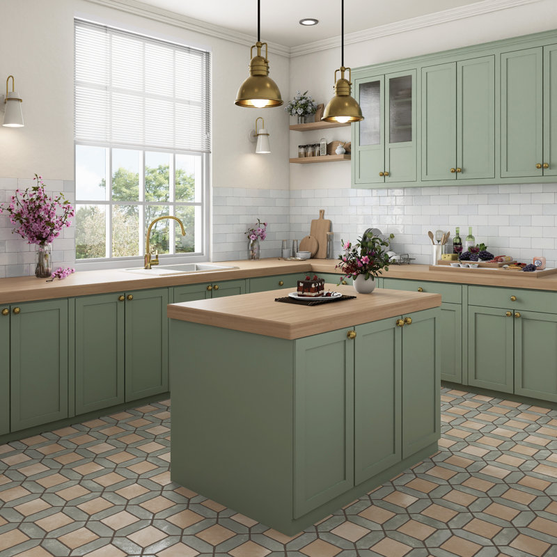Picket Arenta 14-5/8 In. X 22-1/2 In. Porcelain Floor And Wall Tile, Green