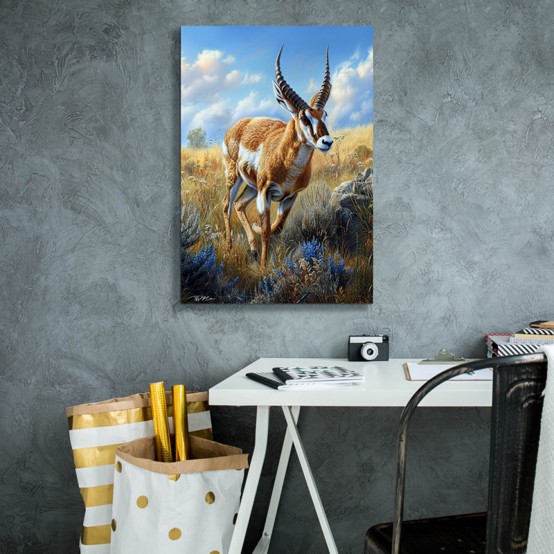 «Antelope» par Momart, art mural sur toile, H 26 po x l 18 po x P 0,75 po