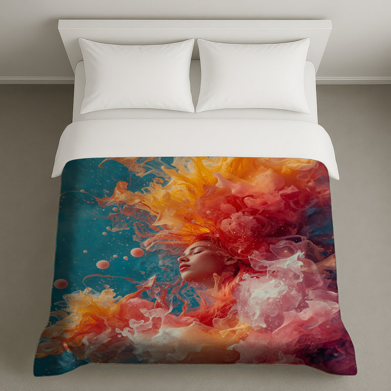 Housses de couette Vibrant Underwater Woman, Grand lit