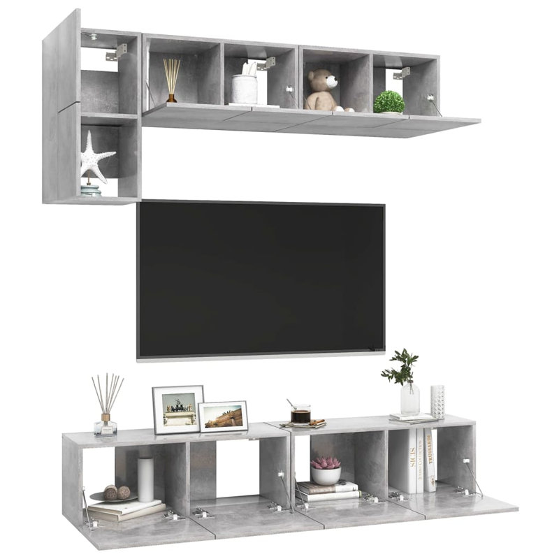 Azaylah TV Stand for TVs up to 32", Concrete Grey