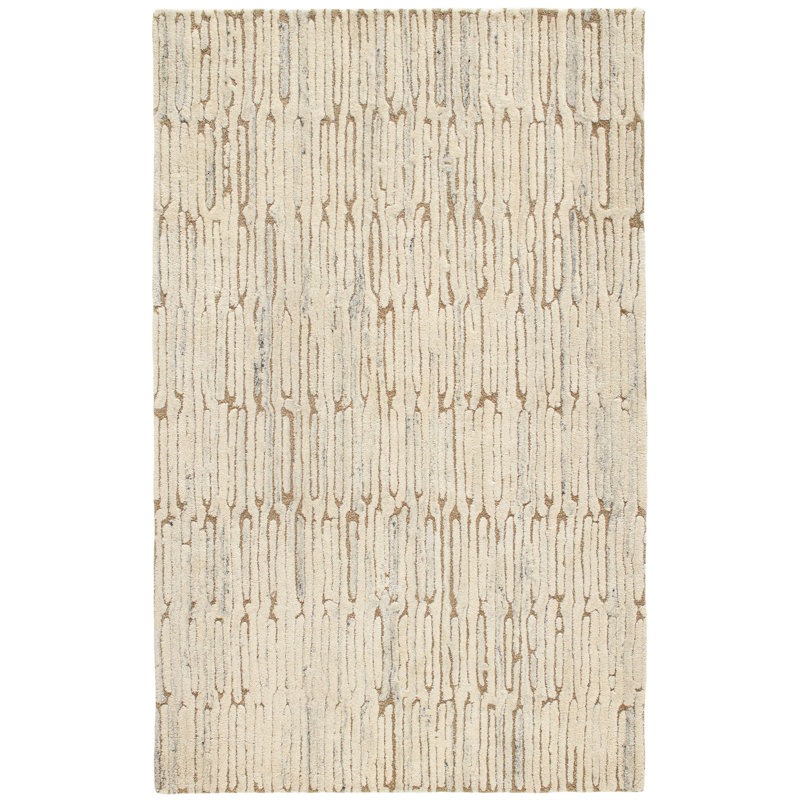 Malone Everglade Hand Tufted Wool Rug, Rectangle 6' x 9', Oatmeal