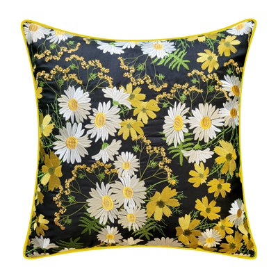 Embroidered Outdoor Reversible Throw Pillow