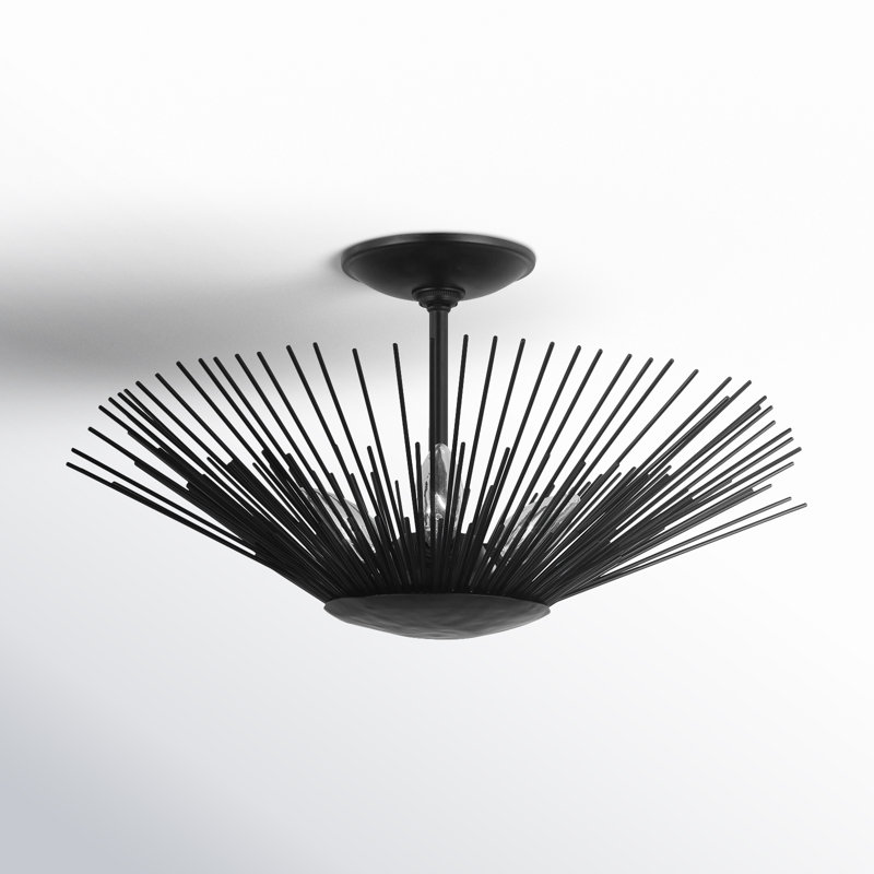 Helios 3 - Light Semi Flush Mount, Aged Iron