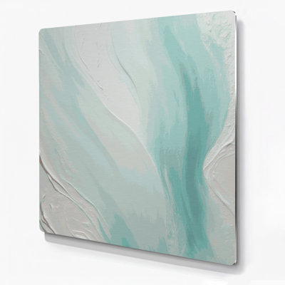 Abstrait couleur champ 34, art mural en métal vert