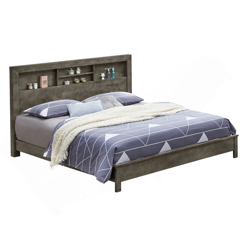 Elegant Transitional Gray Frame Bed