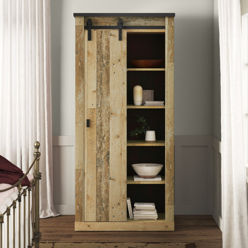 Jackeline 1 Door Wardrobe, Brown/Anthracite