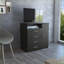 Commode, commode 1 porte 4 tiroirs avec meuble télé | Noir | Panneau de particules