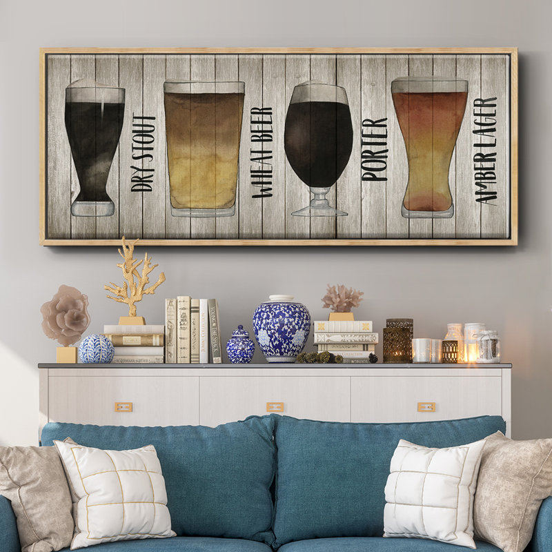 Beer Chart II- Framed Canvas, 24" H x 60" W