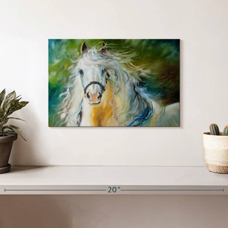 White Cloud The Andalusian Stallion, 8" H x 12" W