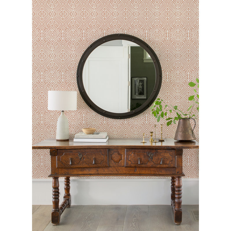Lyon Gold Geometric Key Wallpaper, Red
