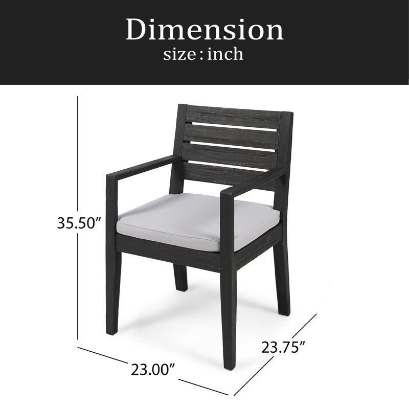 Ensemble de 2 chaises de salle à manger d'extérieur, Gris foncé