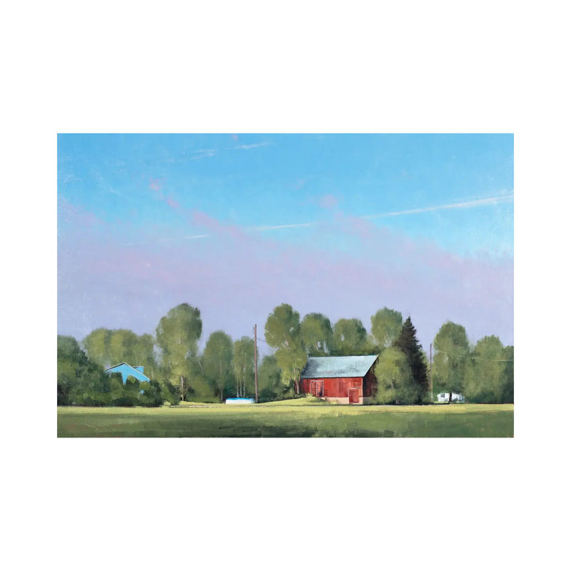 Early Morning Fog Burn Lake Elmo Farm 1 Piece Wrapped Canvas Painting, 30.48 cm H x 45.72 cm W
