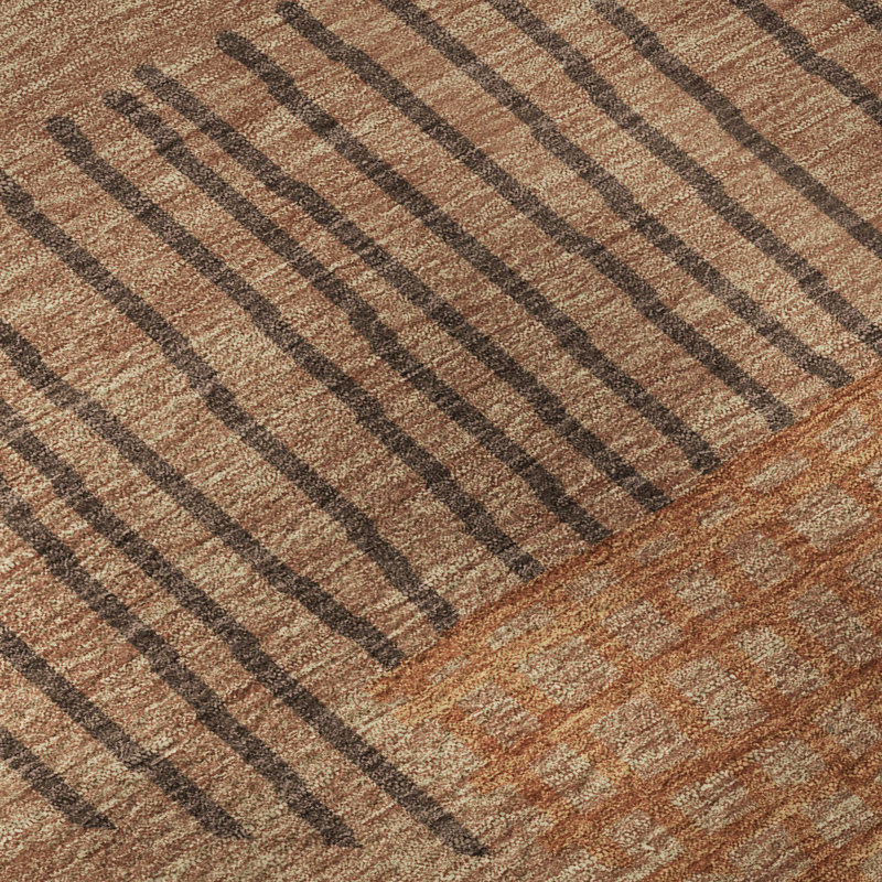 Premium Machine Washable Mayfield AMF2270 Striped Rug, 8' x 10', Paprika