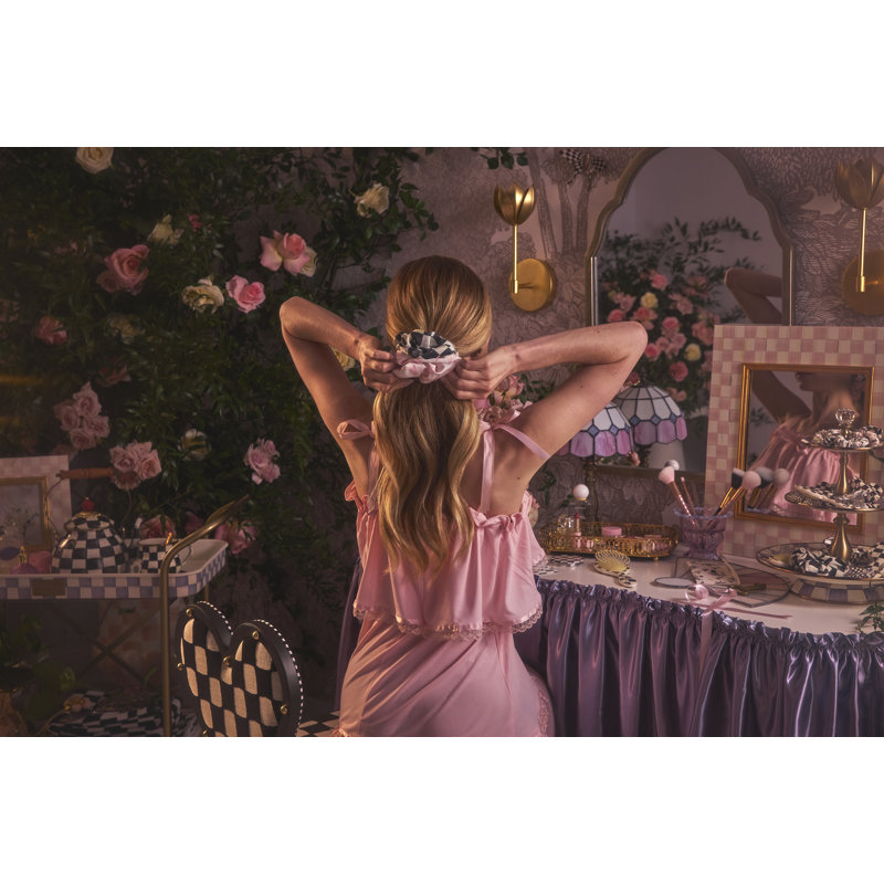 Rosy Check Enamel Wall Mirror