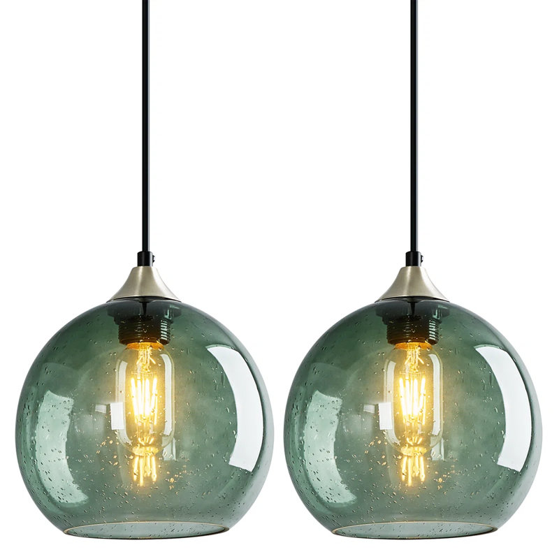 Dariyon 2 - Pack Single Pendant Kitchen Island Lighting Globe Pendant Light Fixtures Modern Pendant Lighting for Kitchen Island Bedroom Living Dining Room Light Fixture
