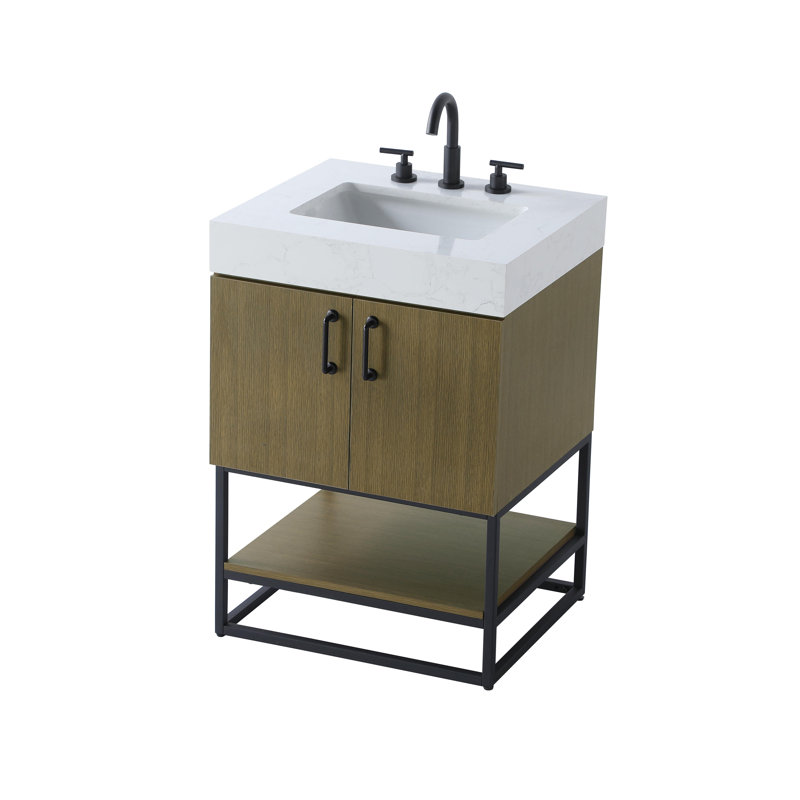 Meuble-lavabo simple 24 po, Brun châtaigne
