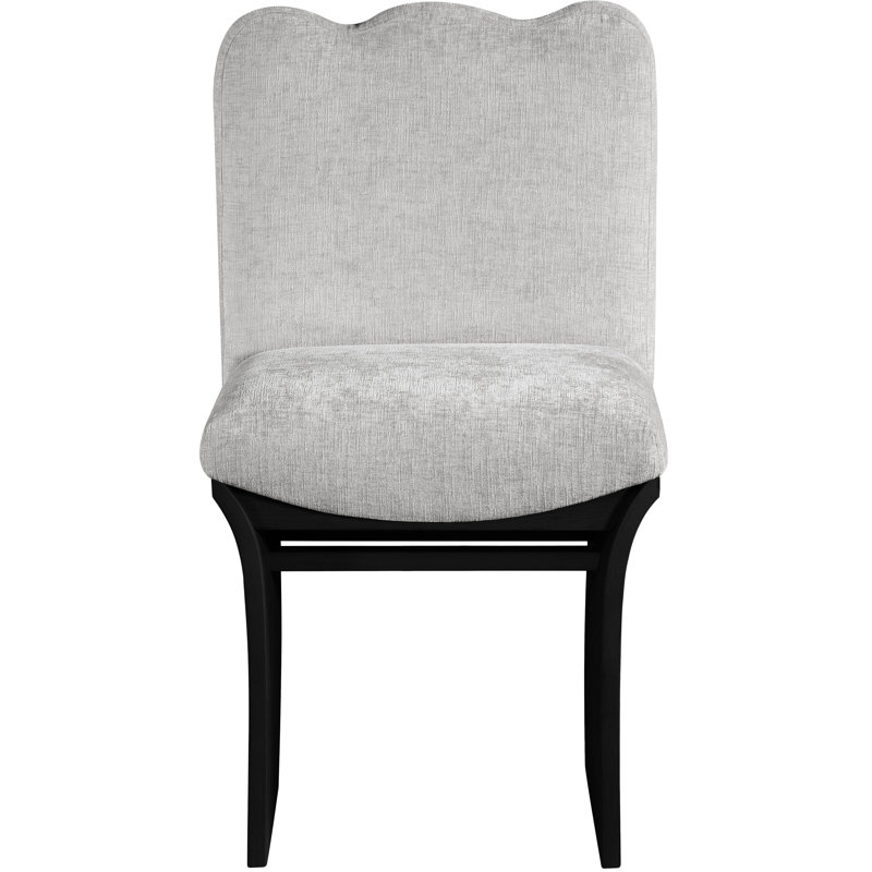 Shaw Cassady Chenille Fabric Upholstered Dining Chair, Grey Chenille Fabric, Black