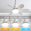 Ventilateur de plafond de 20 pouces avec lumière, DEL à intensité variable 3 couleurs, moteur à courant continu silencieux, minuterie 2 / 4H, télécommande incluse