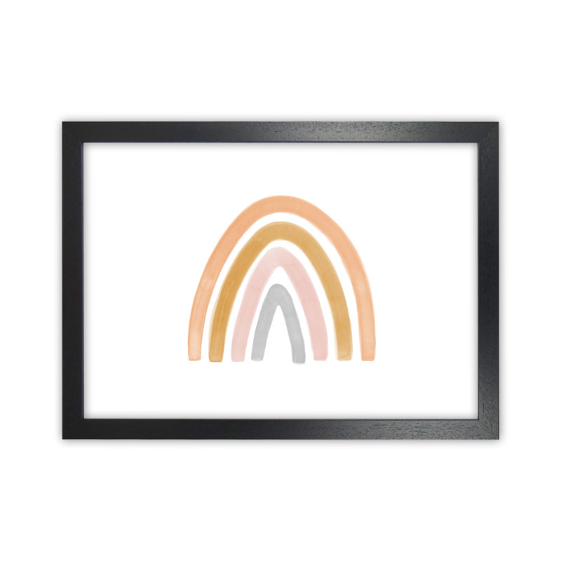 Watercolour Rainbow II - Orange - Print, 34cm H x 46cm W x 3cm D, Black Framed