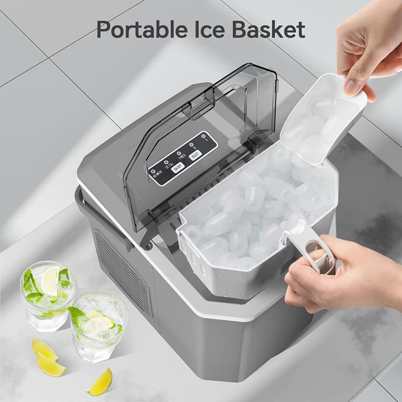 COWSAR 26 Lb. lb. Daily Production Bullet Ice Countertop Ice Maker,9 Ice Cubes Ready in 6 Mins,2 Ice Cube Sizes Available,Automatic Cleaning