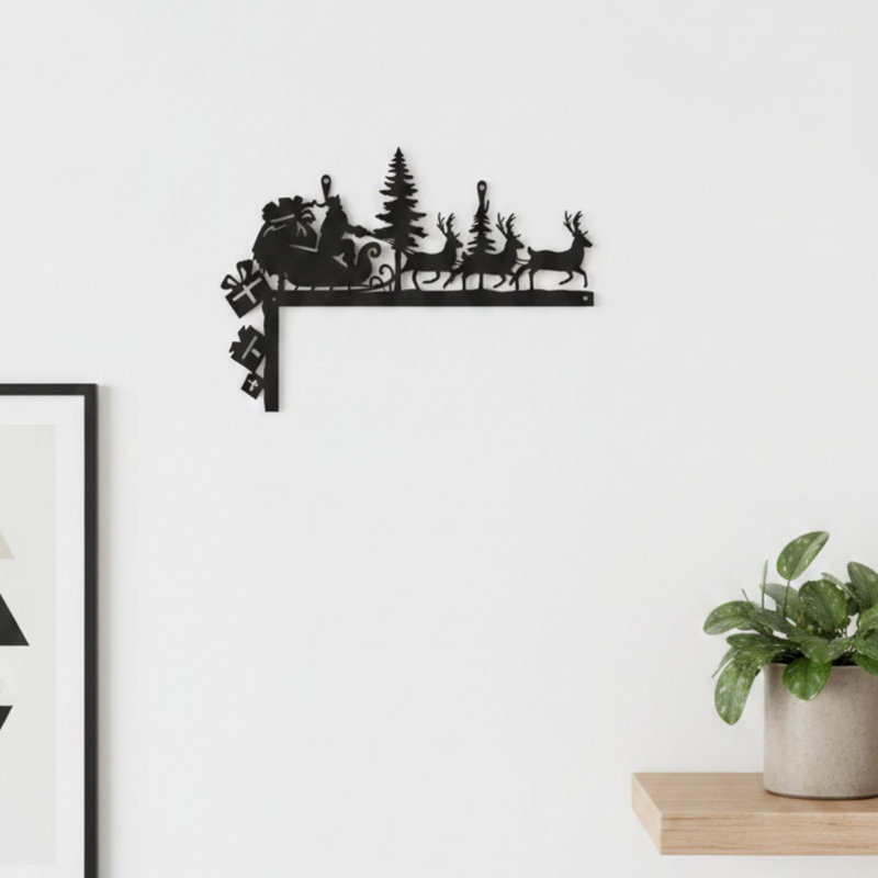 Christmas Santa Claus and Reindeer Decorative Accent