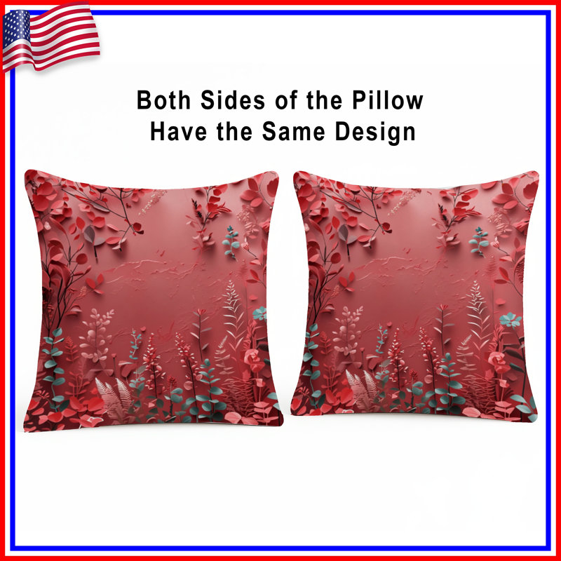 Coussin Floral, 16 x 16 inches