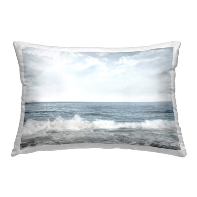 Splashing Waves Beach Decorative Printed Throw Pillow Design by Mike Calascibetta