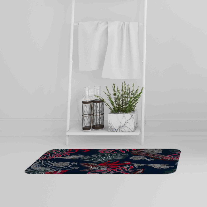 Jetter Memory Foam Non-Slip Bath Rug, Floral 1