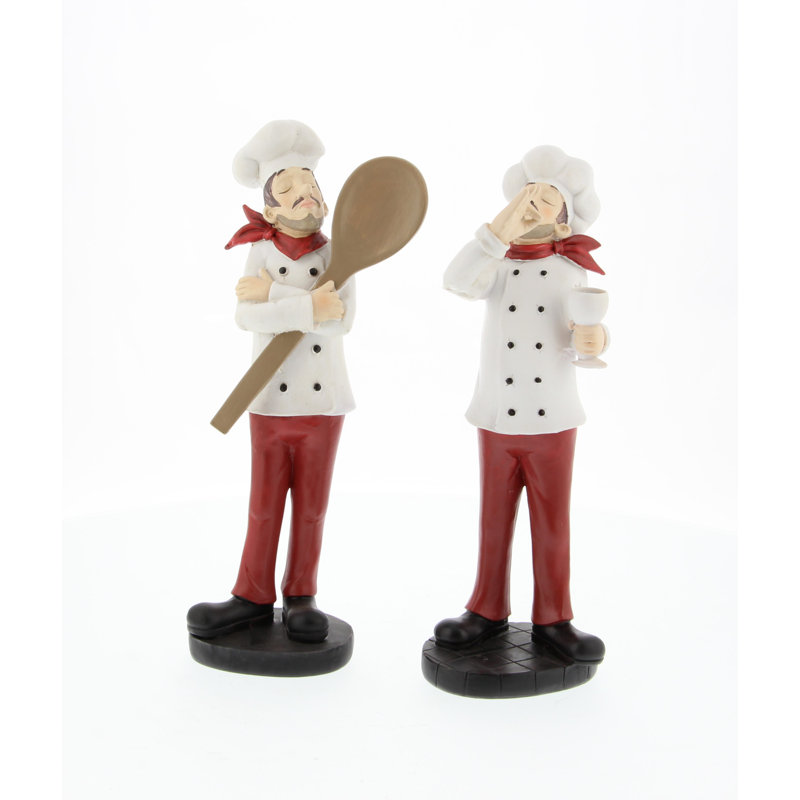 Felan Polystone Chef Decorative Multi Colored Sculpture Set