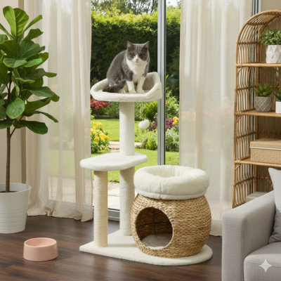 Tour pour chat 31 pouces de hauteur avec poteaux à griffer