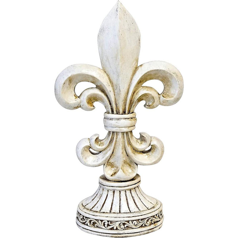 Figurine de table en résine rustique fleur de lys