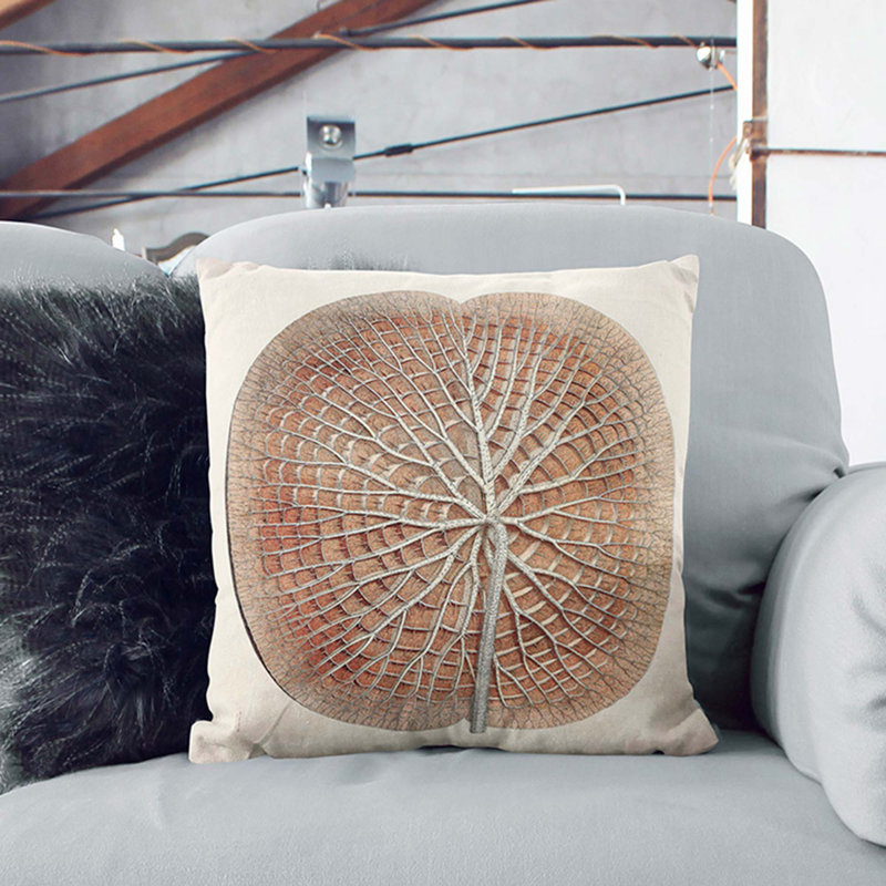 Leaf of a Gigantic Water Lily by William Sharp Cushion with Filling, 55cm H x 55cm W x 20cm D