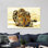 «Blue Eyed Tiger», art mural, reproduction de décor animalier minimaliste, 1P or encadré
