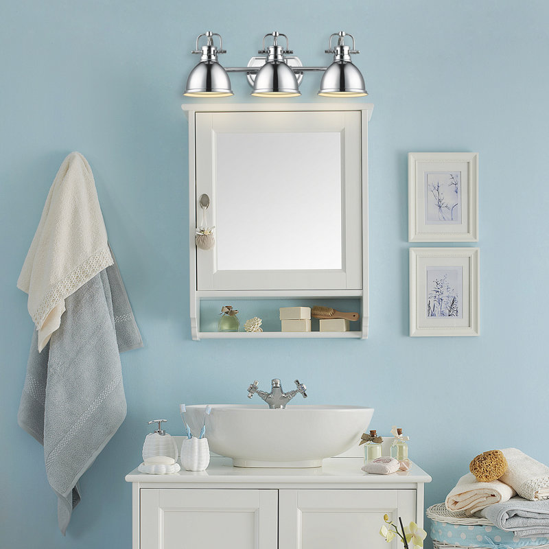 Éclairage pour salle de bain Drakeford, Chrome chrome, Chrome chrome, Trois lumières