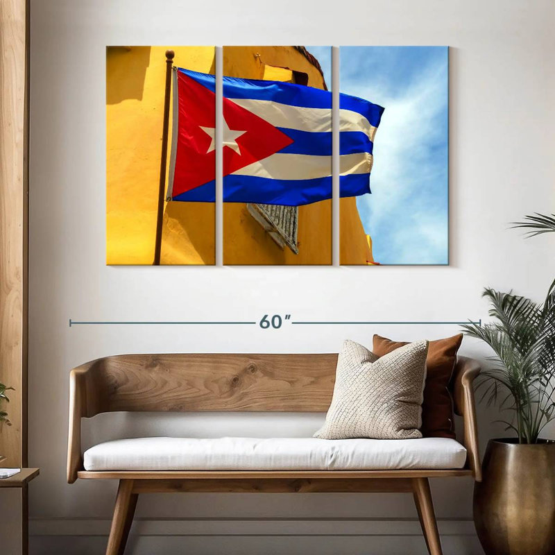 Drapeau cubain ondulé Borges, H 32 po x l 50 po