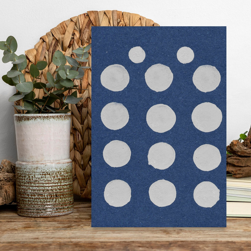 Cercles bleus sereins, reproduction d'art géométrique moderne abstraite, 18" H x 12" W