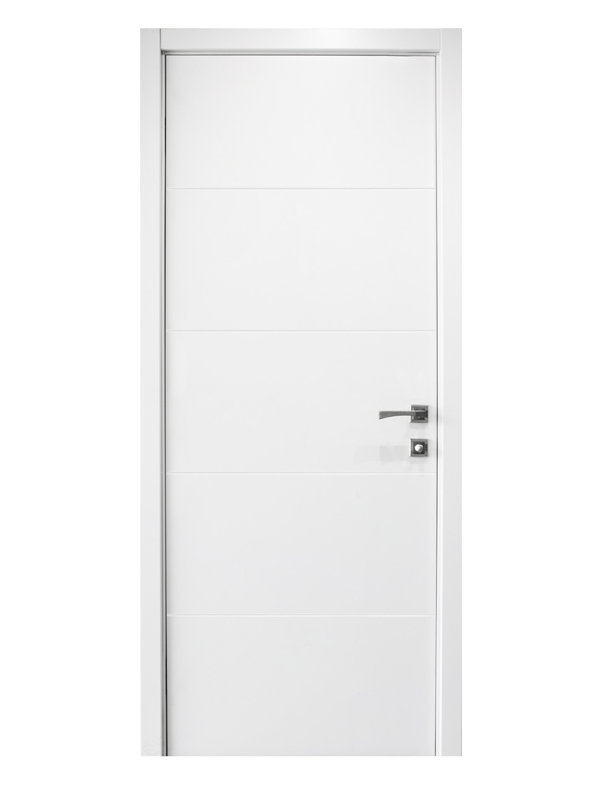 Porte coulissante intérieure graffiti pré-suspendue blanche traditionnelle gauche / droite, 23,75 po x 80 po, Droite