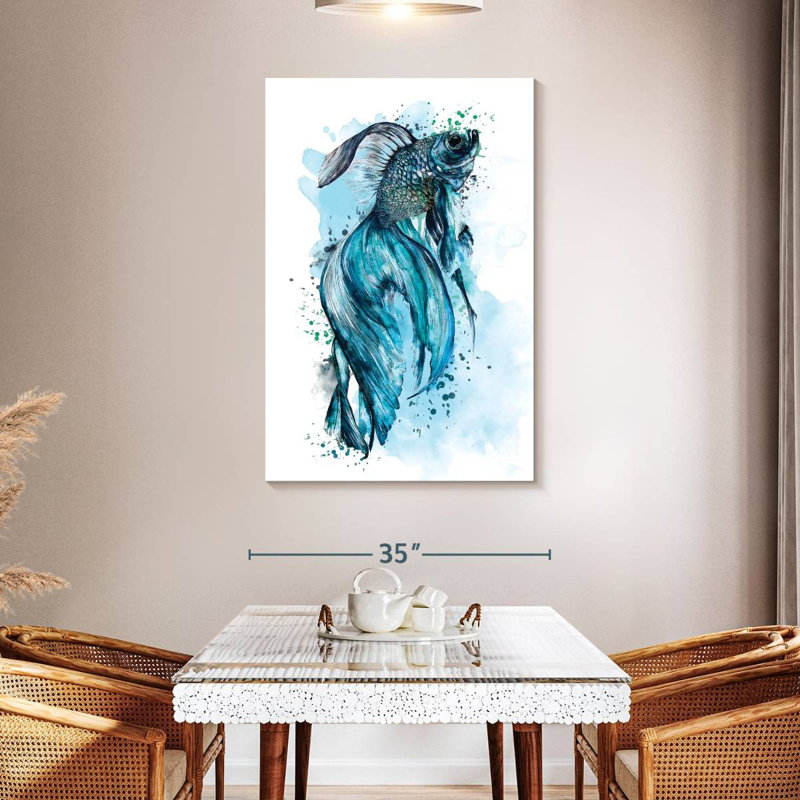 Blue Betta Fish Splash, 48" H x 32" W