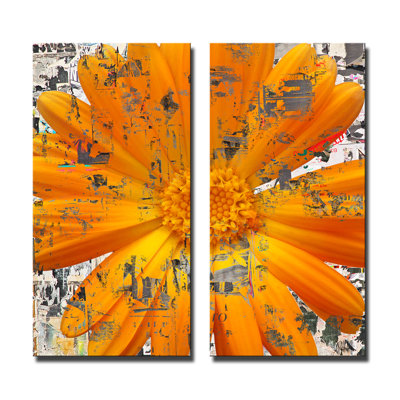 " Painted Petals LXXVIII " 2 - Pieces