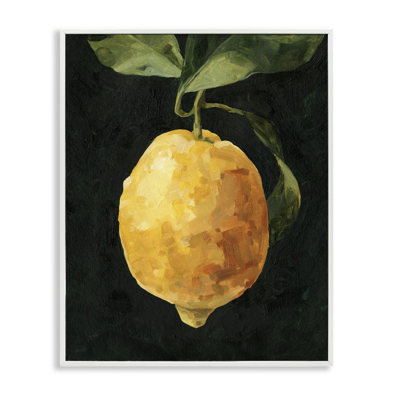 Art abstrait giclée au citron sur une vigne par Emma Caroline, H 20 po x l 16 po