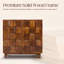 Meuble d'appoint géométrique à 2 portes en bois d'acacia de style Mid-Century avec étagères réglables-1927312520