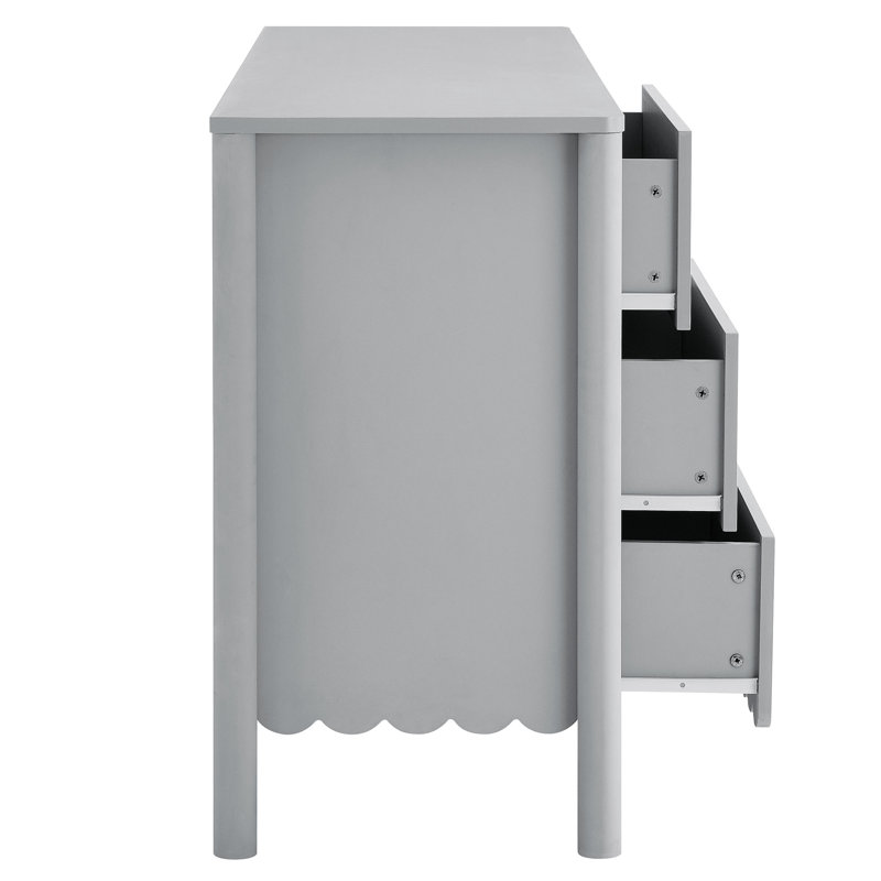 Commode 6 tiroirs Emmeline, Gris clair