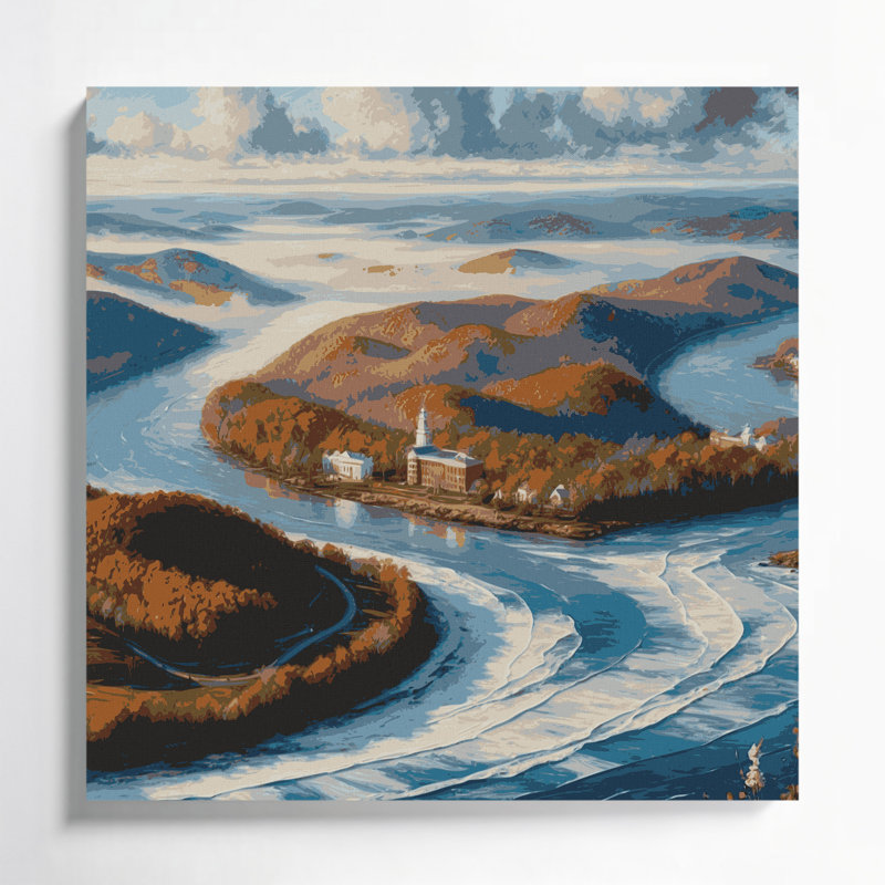 Art mural sur toile gris «USA State Virginia», H 16 po x l 16 po