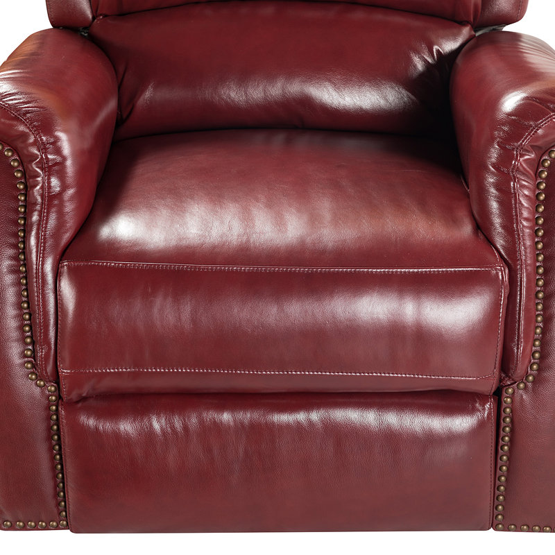 Fauteuil inclinable électrique en cuir véritable Domingo, Bourgogne