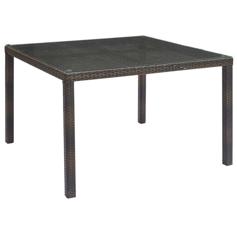 Modway Conduit 47" Square Outdoor Patio Wicker Rattan Table, Brown