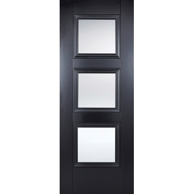 Amsterdam Primed Black Glazed Internal Door