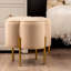 Aajaylah Velvet Ottoman Dressing Stool for Bedroom Furniture, Modern Accent Stool with Iron Metal Legs-95856678