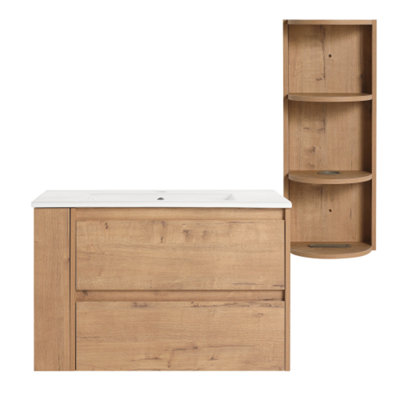 Meuble-lavabo mural 30 po avec lavabo et support de rangement